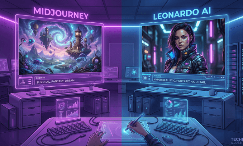 Midjourney vs Leonardo AI