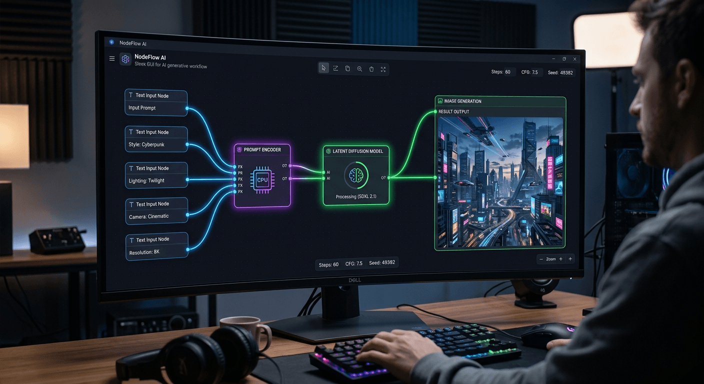 الدليل الشامل لتعلم ComfyUI ثورة الذكاء الاصطناعي المجانية 2 واجهة برنامج ComfyUI ونظام العقد