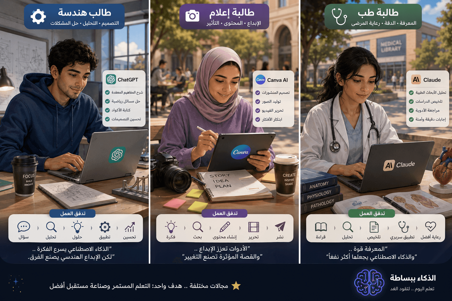 تجارب حقيقية من طلاب جامعيين استخدموا ChatGPT مع Claude