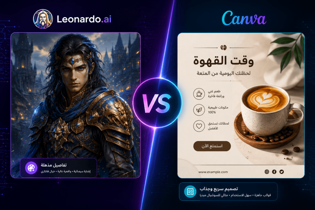 مقارنة بين Leonardo.ai و Canva في توليد الصور بالذكاء الاصطناعي