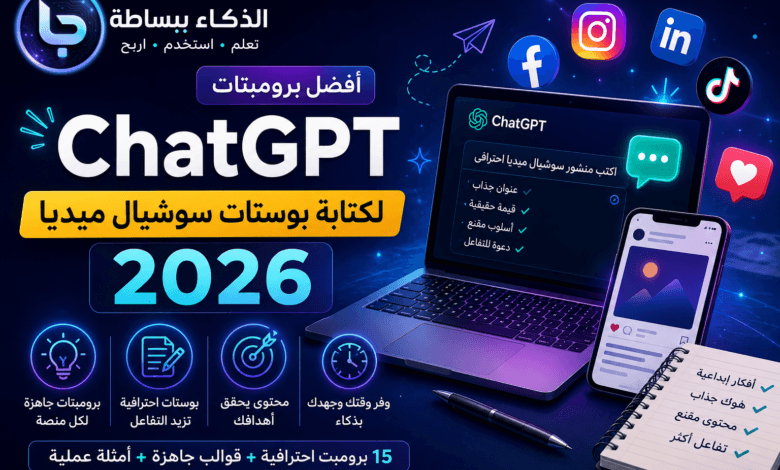 أفضل برومبتات ChatGPT لكتابة بوستات سوشيال ميديا في 2026